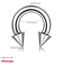 1 pieza Aro de nariz de gran tamaño de acero inoxidable, aro de septum de nariz, pendiente de hueso de la oreja, joyería multiusos de perforación corporal de múltiples dimensiones, disponible para hombres y mujeres, propósito especial, perforación a juego, cómodo de llevar