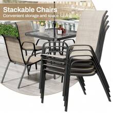 Outdoor Table & Chair Sets - Brown - View 6