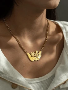 Collar personalizado con flor y mariposa, collar con nombre personalizado, collar con placa con nombre de mujer, collar con placa de oro, collar de cadena cubana, regalos para ella, novia, madre, familia, amigos para aniversarios, cumpleaños, uso diario, baile de graduación, Día de la Madre, San Valentín, graduación, bodas