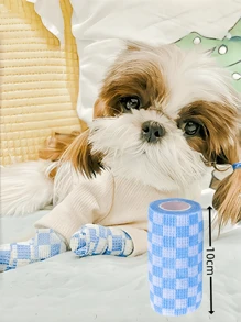 1 Pc Non-Woven Self-Adhesive Pet Wrap Bandage For Outdoor Use, Suitable For Feet Protection, Simple Bandaging, Sports Protection, Joint Protection, Features: Elastic Stretch, Comfortable Breathable, Compression Protection, Non-Stick To Fur, Self-Adhesive Easy Tear, Material: Non-Woven Fabric, Suitable For All Dog Breeds, Size: 5*450cm, 7.5*450cm, 10*450cm