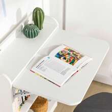SoBuy Schreibtisch klappbar Computertisch mit Ablagen Klapptisch Arbeitstisch Bürotisch für Homeoffice Wandtisch Laptoptisch BHT ca.: 64x82x58cm FWT92-W