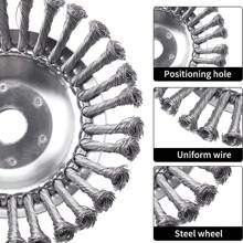 6/8 Inch Garden Grass Strimmer Head Mower Brush Cutter Blade Solid Steel Wire Rotary Multiple Functions & Durable - Silver - View 3