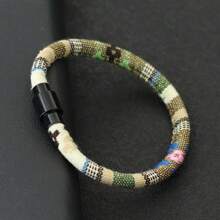 Pulsera de cuerda 2025 para hombres de 6 mm, brazalete de tejido bohemio negro para muñequera y joyería
