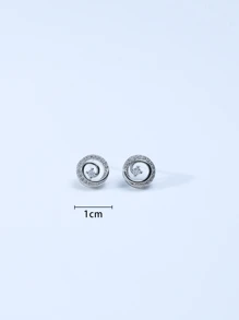 1 par de pendientes de aro de plata de ley 925 chapada en platino con circonita cúbica hueca, pendientes minimalistas versátiles de moda para uso diario, cena, citas