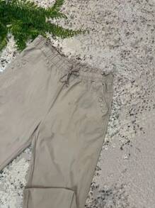 Women's Plusd Pants In Stretch Twill Fabric - Beige - View 3