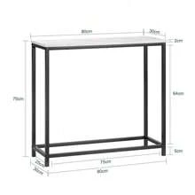 SoBuy طاولة جانبية طاولة طرف طاولة صالة طاولة غرفة المعيشة FSB29-SCH، 80x30x75سم، أسود - الأسود - مشاهدة 2