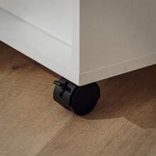 SoBuy FBT34-W, Side Table End Table Coffee Table Lamp Table With Storage Shelves, 2 Tiers Bookcase On Wheels - White - View 6