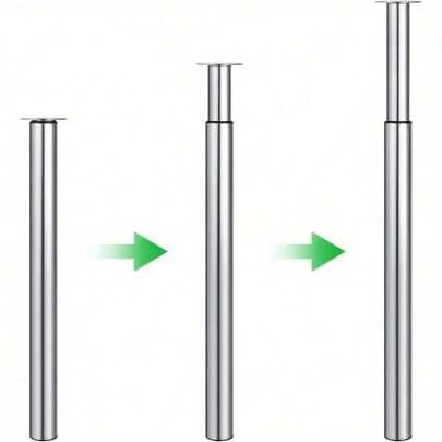 Chrome Plated Metal Folding Table Legs (710 - 1100mm Adjustable) - Ideal For Furniture Like Breakfast Bar, Coffee Table & Dining Table