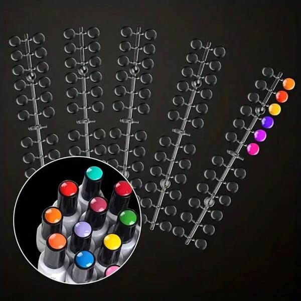 120 piezas Tabla de exhibición de esmalte de uñas con pegatinas, tablero de exhibición de uñas con tarjeta de color a lunares, estante de exhibición de muestras de uñas, suministros de uñas, herramientas de uñas, herramientas de arte de uñas, de vuelta a la escuela, uñas, herramientas de uñas para uñas postizas
