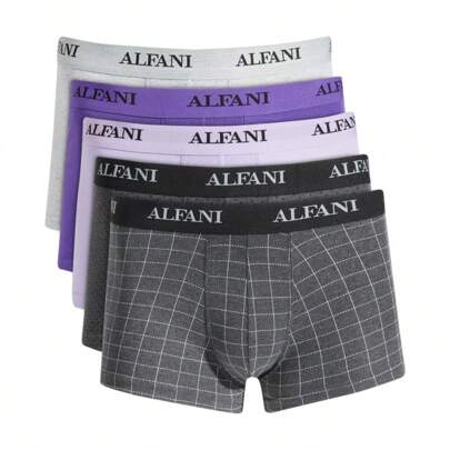 Men's 5-Pk. Patterned  Solid Trunks