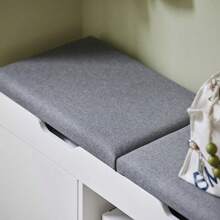 SoBuy FSR96-W, Shoe Rack Shoe Bench Shoe Cabinet With 2 Folding Padded Seats And 2 Doors, W100 X D34 X H48cm - White - View 5