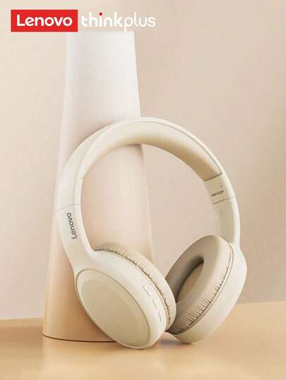 Lenovo 联想 TH30 蓝牙耳机，HiFi 立体声，低延迟，麦克风，适合音乐、游戏、清晰通话、长电池寿命、无线 3.5 毫米连接，兼容电脑和智能手机