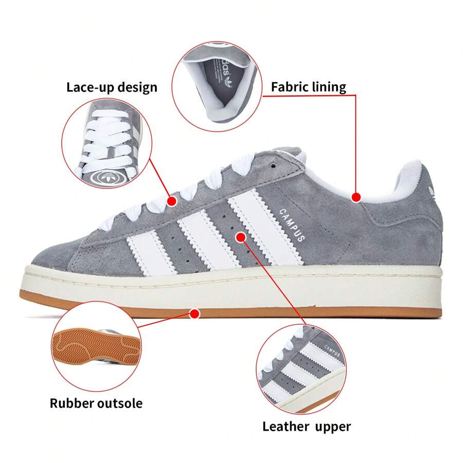 Adidas Originals Giày thể thao cổ thấp thoải mái unisex, giày thể thao ngoài trời CAMPUS 00s. - xám - Xem 1