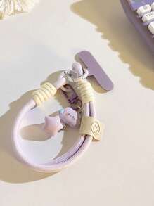 White No-Speech Cloud & Star Charm, Suitable For Phone Lanyard, Keychain, Camera Strap, Phone Case