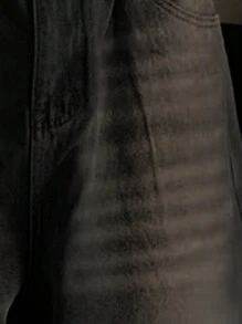 1pc Casual Fashion Versatile High-Quality Washed Distressed Men's Loose Wide-Leg Jeans (Product Does Not Include Belt And Accessories)