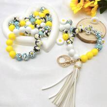 34/86 piezas Set de cuentas de silicona multicolor con formas de margarita, girasol y cruz, manualidades de joyería DIY para hacer llaveros, pulseras, collares, bolígrafos con cuentas