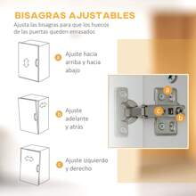 HOMCOM HOMCOM Alacena de Cocina Mueble Buffet de Cocina con 4 Puertas Cajón y Estantes Ajustables para Salón Comedor Estilo Moderno 60x38x161 cm Blanco