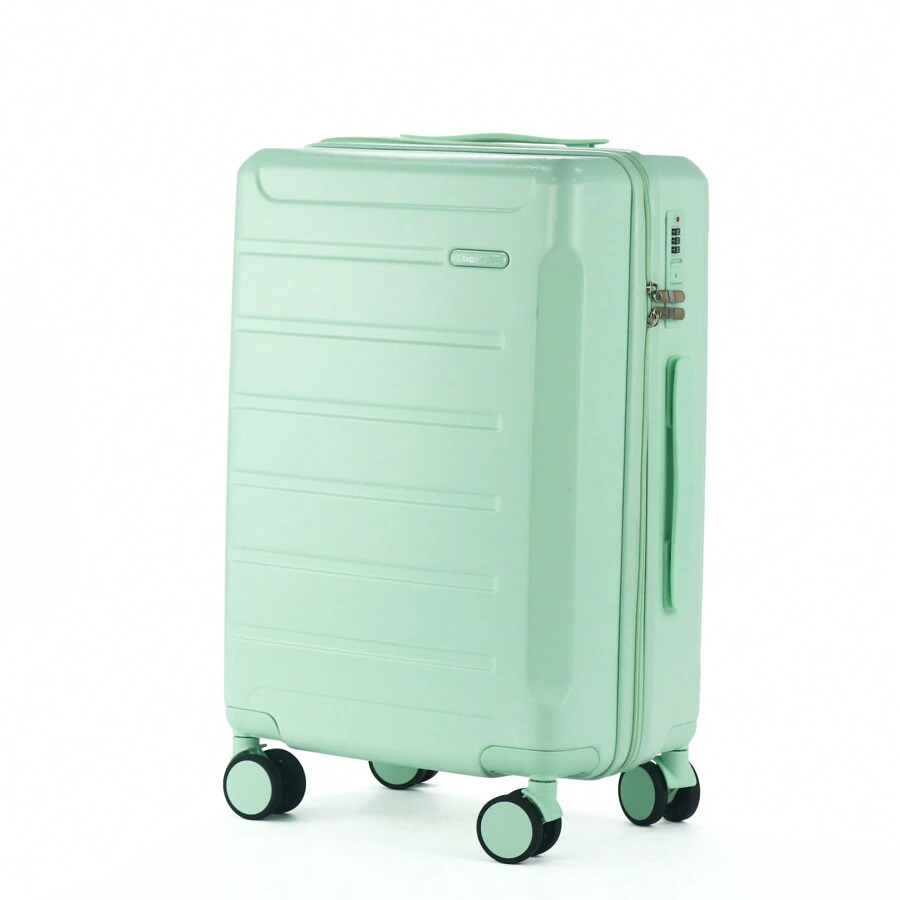 Maleta de equipaje de 24 pulgadas de gran capacidad, ligera, compacta, multifuncional, resistente a los arañazos y con contraseña para viajes en carrito - verde menta - Ver 1