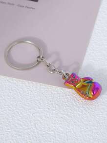 1pc Boxing Glove Keychain, As Fitness Center Member Activity Gift, Imitating Gym Equipment Keychain Pendant - Multicolor - View 1