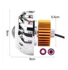 Lupa Led Faro Ojo De Angel Y Demonio Motos Auto Tipo Turbina - AZUL Y ROJO - Ver 5