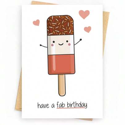 1/5 SZT., Kartka urodzinowa | Fab z kopertą