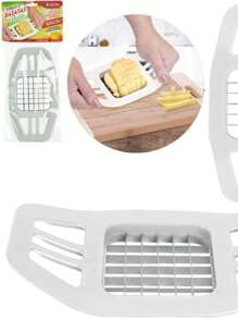 CORTADOR DE BATATA MANUAL 36 PALITOS DE INOX / PLASTICO 17,5X10CM - Branco - Visão 2