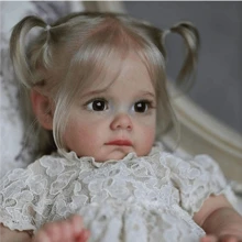 Realistic Reborn Baby Doll Soft Newborn Baby Doll Girl Toy Gift Doll,Reborn Baby Doll Silicone Full Body Lifelike Dolls For Baby Gift Doll With Hairband & White Dress