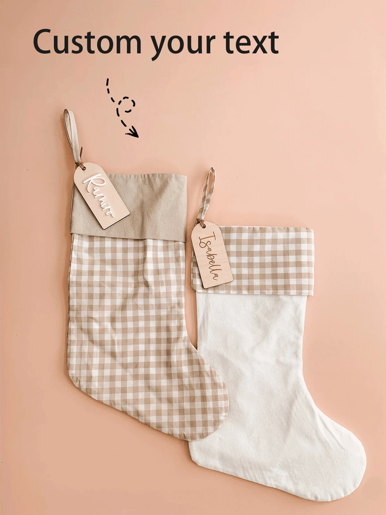 Personalised Gift Tag / Gift Tags / Christmas Tag / Name Tag / Reusable Wooden Gift Tag / Meaningful Gift Gifts Birthday Graduation - Khaki - View 1