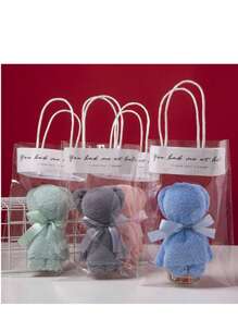 10pcs Cute Bear Towel Gift Set With Transparent Bag - Ideal For Valentine's Day, Wedding, Birthday, Mother's Day And Christmas Party Gifts Home Bathroom Decor Fall Decor Back To School For Beauty Salon Home Bathroom - Multicolor - View 11