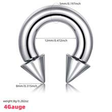 1 pieza Aro de nariz de gran tamaño de acero inoxidable, aro de septum de nariz, pendiente de hueso de la oreja, joyería multiusos de perforación corporal de múltiples dimensiones, disponible para hombres y mujeres, propósito especial, perforación a juego, cómodo de llevar