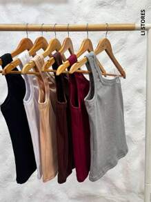 Women's One-Shoulder Blouse Ribbed Ribbon Premium Blouse Tank Top Basic Casual Fashion Elegant Fashion - Hitam - View 5