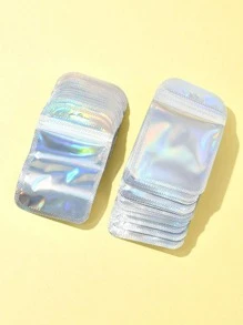 100 个 PVC 透明可重复密封珠宝袋，带拉链，防氧化，防止失去光泽，用于存放耳环、项链、珠宝、小礼物、配饰派对礼品袋情人节