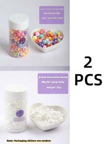 85g Colorful Pearl Sugar Colorful Sugar Beads Muffins Cup Cake Cookies Dessert Baking Decoration Sugar Beads Cake Decoration Ornaments DIY Decorative Beads Christmas Gift (Some Accessories Are Sent Randomly)