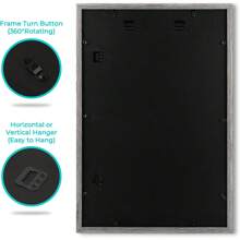 16x24 Picture Frame With Mat For 12x18 Photos - Modern Gray Design, High Definition Glass, Pre-Installed Wall Mount - Grey - View 7