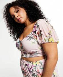 Plus Size Mesh Top - Pink - View 2