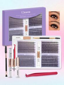 560pcs, D Curl, DIY Eyelash Extension Kit Individual Lashes Cluster D Curling, Lash Clusters With Lash Bond, Lash Remove And Seal And Lash Applicator Brush Tool For Self Application At Home Lash Clusters Kit,Lashes,Eyelashes,Fake Lashes - Black - View 14