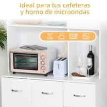 HOMCOM HOMCOM Alacena de Cocina Despensa Armario de Cocina Moderno Aparador Alto con 3 Cajones 4 Puertas y Estantes Ajustables para Salón 100x39,5x183,5 cm Blanco