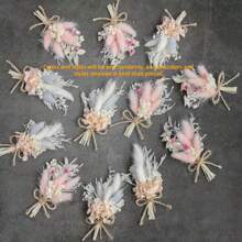 Mini Dried Flower Bouquet Set (6pcs), Small Vase Dried Flowers, Mini Small Bouquet, Photo Frame Decoration, Party Plate Decoration, Craft Dried Flowers