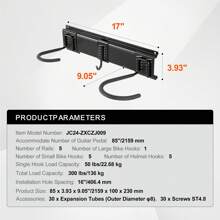 Bike Storage Rack, 4-8 Bike Racks, Wall Mount Bike Storage Hanger With 2-7 Shelves, Home And Garage Organizer, Customizable For Various Bike Sizes, Adjustable Holder, Holds Up To 100-500 Lbs, 17-85 Inch - 6 Bike Racks, 85-inch - View 7
