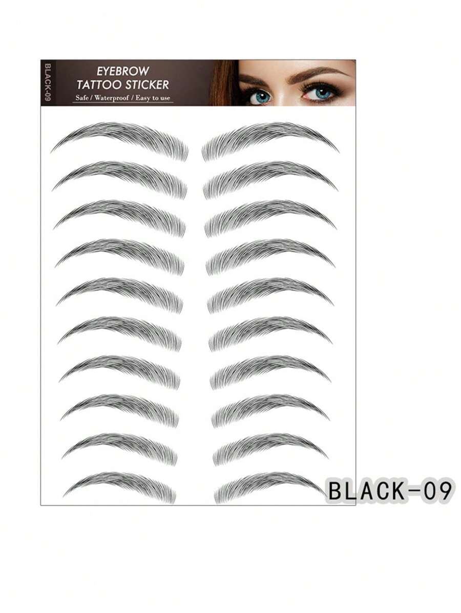 1 pieza Pegatina tatuaje de cejas de larga duración, herramienta de maquillaje de cejas postizas para hombres y mujeres, modificador de cejas natural y moldeador de maquillaje en forma de pegatina - Multicolor - Ver 1