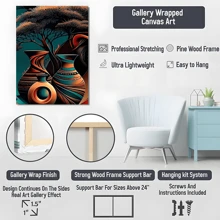 1pc Framed Canvas Poster, Vibrant African Wall Art Canvas Paintings, Ideal Gift For Bedroom Living Room Corridor, Wall Art, Wall Decor, Winter Decor, Room Decoration - 彩色 - 查看 6