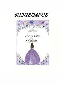 6/12/18/24 piezas Etiquetas personalizadas a prueba de agua para botellas, etiquetas de cumpleaños personalizadas con diseño de corona, regalos íntimos, opciones perfectas para familia y amigos, bodas, fiestas y eventos, regalos perfectos para cumpleaños, aniversarios, Día de San Valentín y otras ocasiones, artículos esenciales para bodas - Multicolor - Ver 23