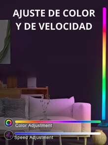 RGB LED Floor Lamp Music Sync 16 Million Colors Corner Floor Lamp With Remote Control 16 Million Variations - Multicolor - View 4