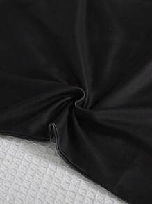 Set de 2 piezas de pijama de ajuste ceñido para niño preadolescente, conjunto informal de camiseta de manga corta con estampado divertido de conejo con gafas de sol y pantalón largo - Negro - Ver 3
