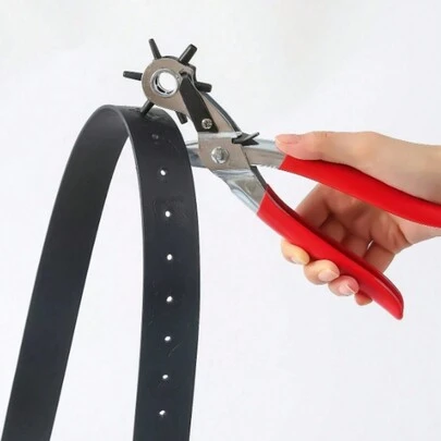 1/2件装多功能皮带打孔器，铁质皮革打孔器，通用手带打孔工具，旋转式皮革手带打孔器，适用于皮带、表带、皮带、狗项圈、马鞍、鞋子、织物、DIY家居或手工项目（颜色和款式随机），圣诞礼物