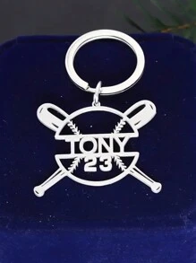 1 szt. Spersonalizowany brelok ze stali nierdzewnej z imieniem, zawieszka do torby, wzór piłki nożnej i siatkówki, kreatywny mały prezent odpowiedni dla mężczyzn, kobiet, piłkarzy, siatkarzy