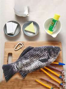 Simulated Crucian Carp Pencil Case, Polyester, Large Capacity Fish-Shaped Portable Stationery Storage Organizer, Ideal For Students - 1pc,Organiser, Pencil Case,Pencils Case,Note Holder,Pencil,Box ,Pencil Holder,Marker Storage,Teacher Desk