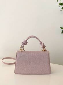 女士闪亮时尚派对手拿包、单肩包 - 粉色 - 查看 3