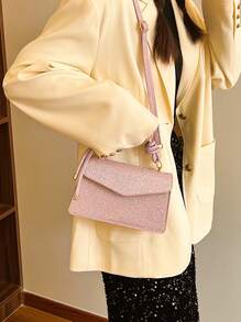 女士闪亮时尚派对手拿包、单肩包 - 粉色 - 查看 8