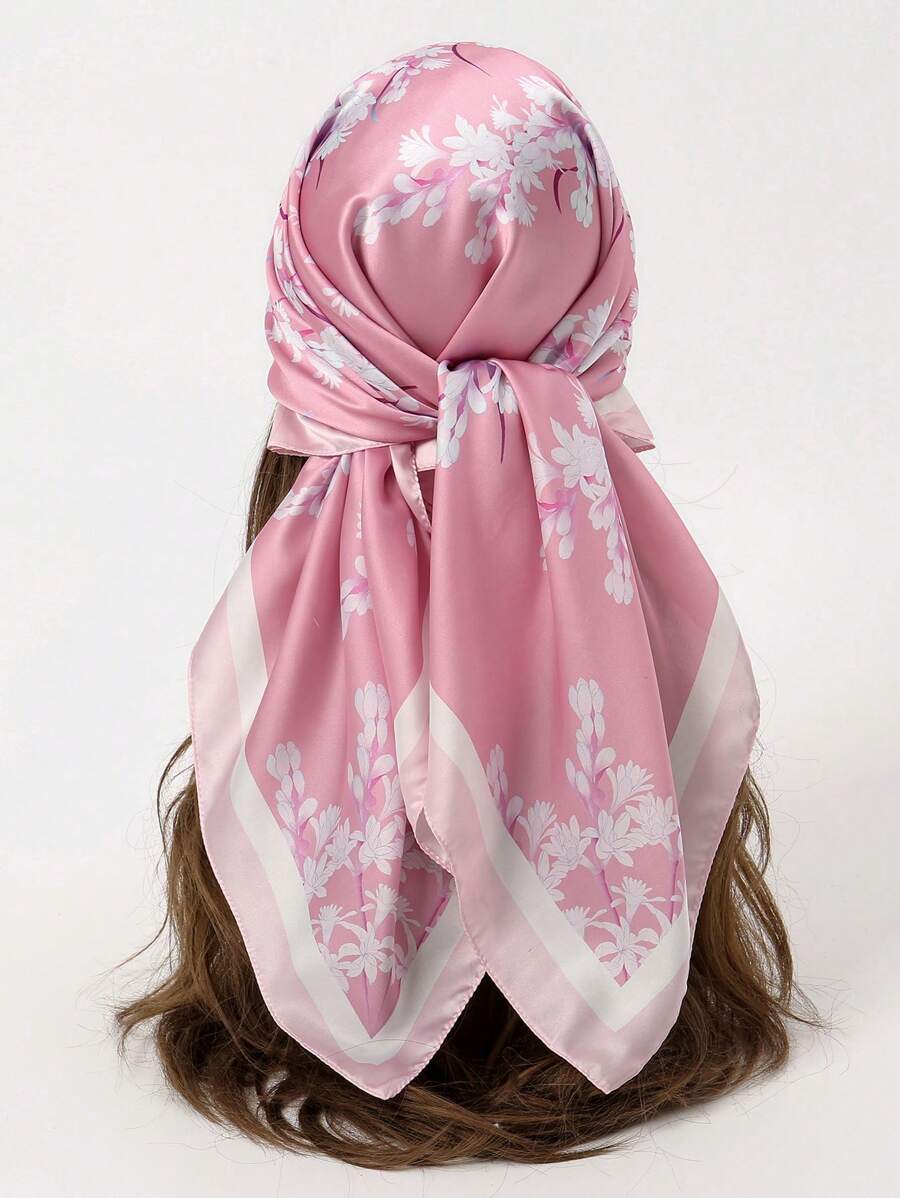 1 件 90 厘米大号简约印花时尚围巾，适合女性在春季用作腰带、发饰、领带